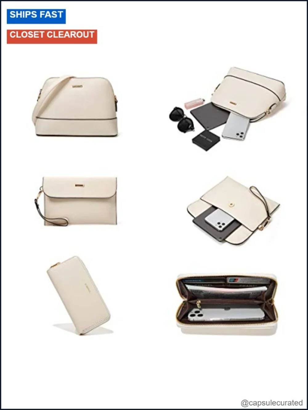 Women's Satchel Handbag Tote Set with Wallet and Card Holder, Top Zipper
